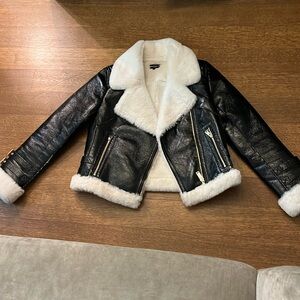 NWOT Generation Love Black and White Bomber Jacket